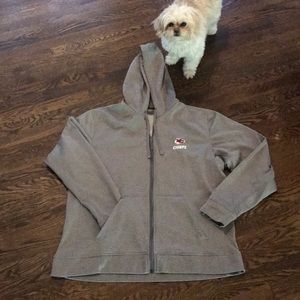 Heather gray KC Chiefs zip up jacket.